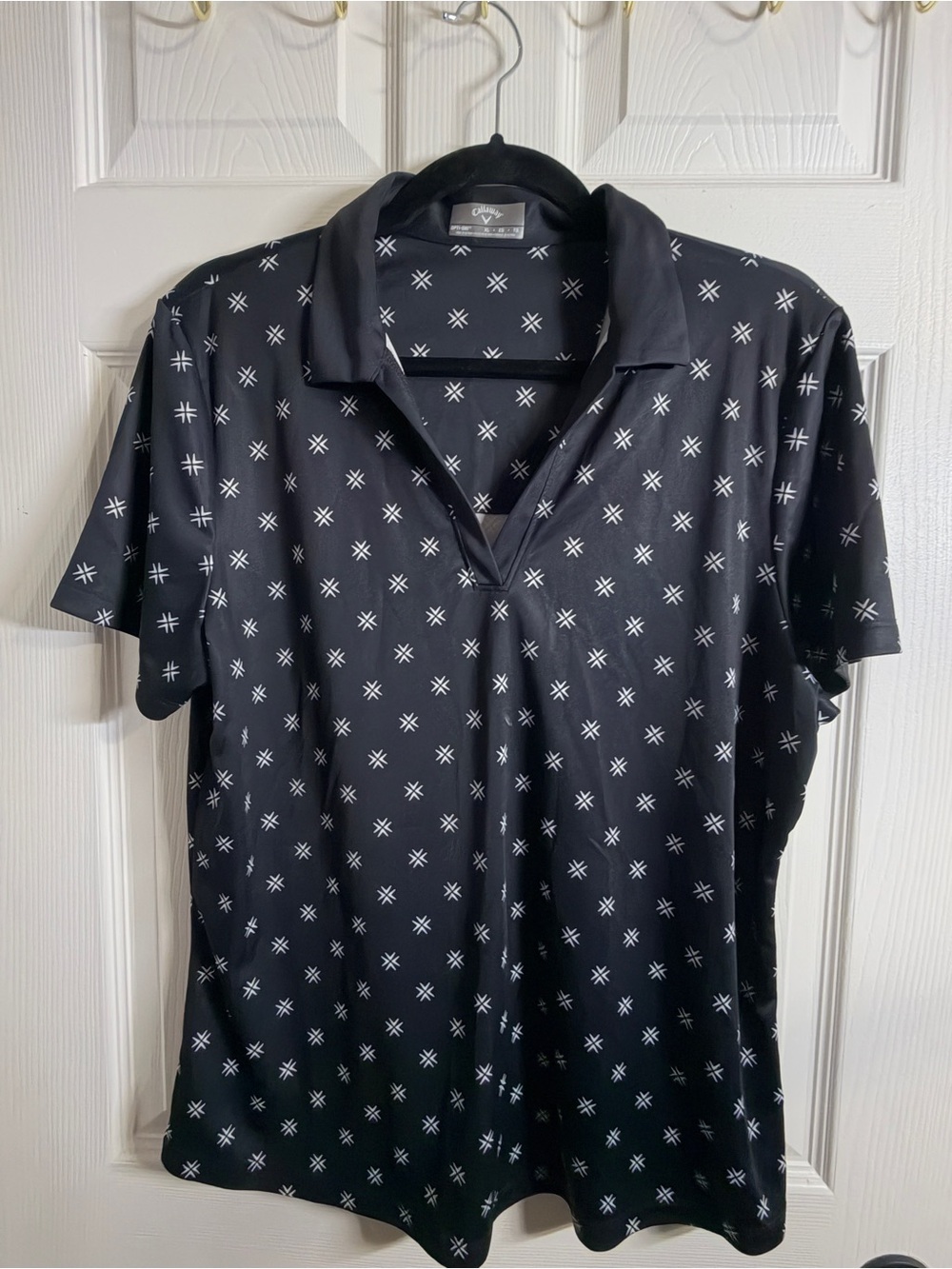 Callaway woman’s Black Patterned Polo Shirt